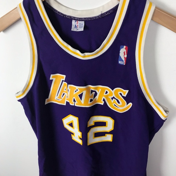 (SOLD) ‼️ Sand Knit Los Angeles Lakers Jersey 42 - Picture 2 of 8